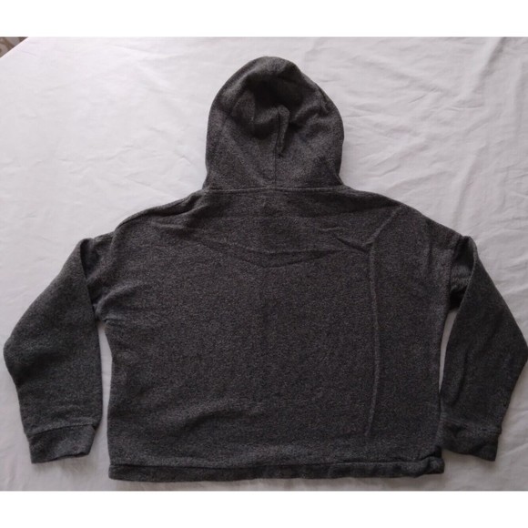 Madewell Women Size XS Oversized Hoodie Sweatshirt Cropped 3/4 Sleeve Gray - Picture 8 of 10